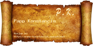 Papp Konstancia névjegykártya
